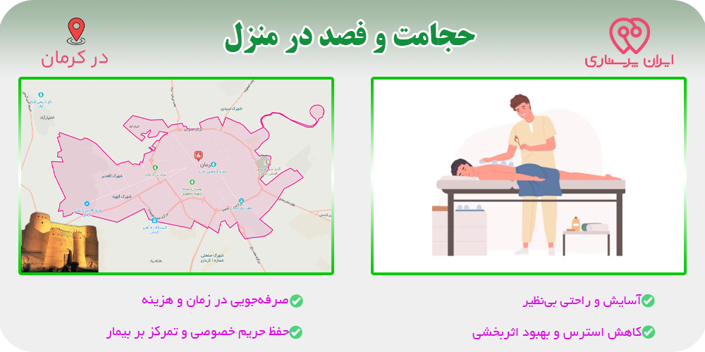 حجامت و فصد و زالو و بادکش درمانی در منزل در کرمان