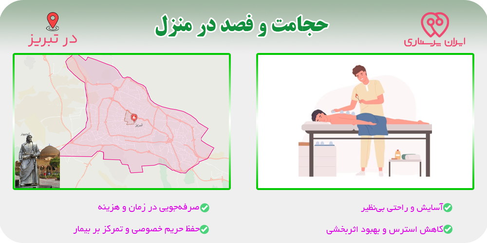 حجامت و فصد و زالو و بادکش درمانی در منزل در تبریز